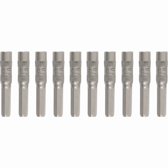 Wiha Tools 75655 System 4 Metric Nut Setters Micro Bits, 4 mm Drive, 3.5 mm x 30 mm, 10 Pk.