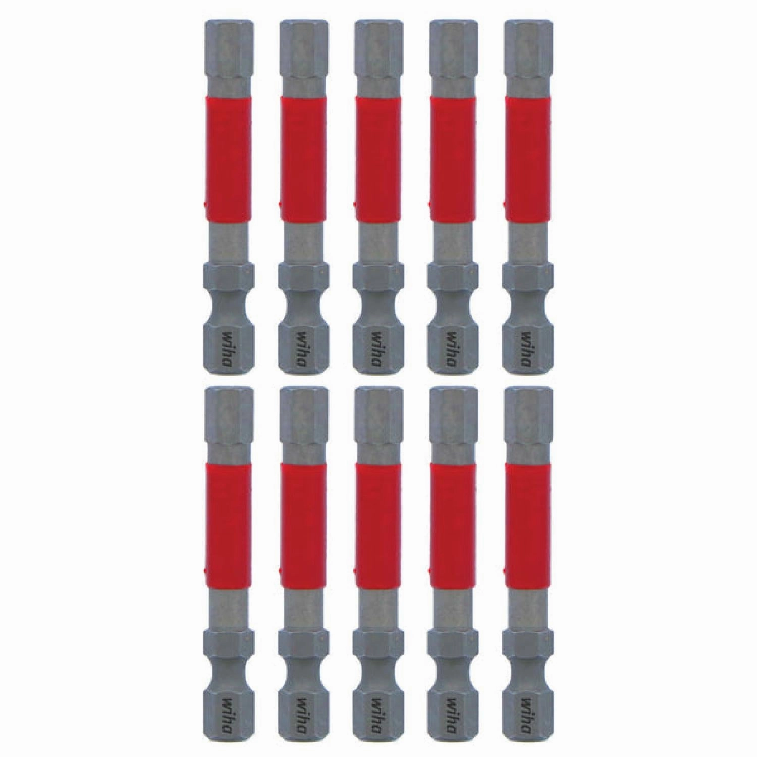 Wiha Tools 76566 MaxxTor Impact Bit Hex 6.0mm x 49mm - 10 Pack