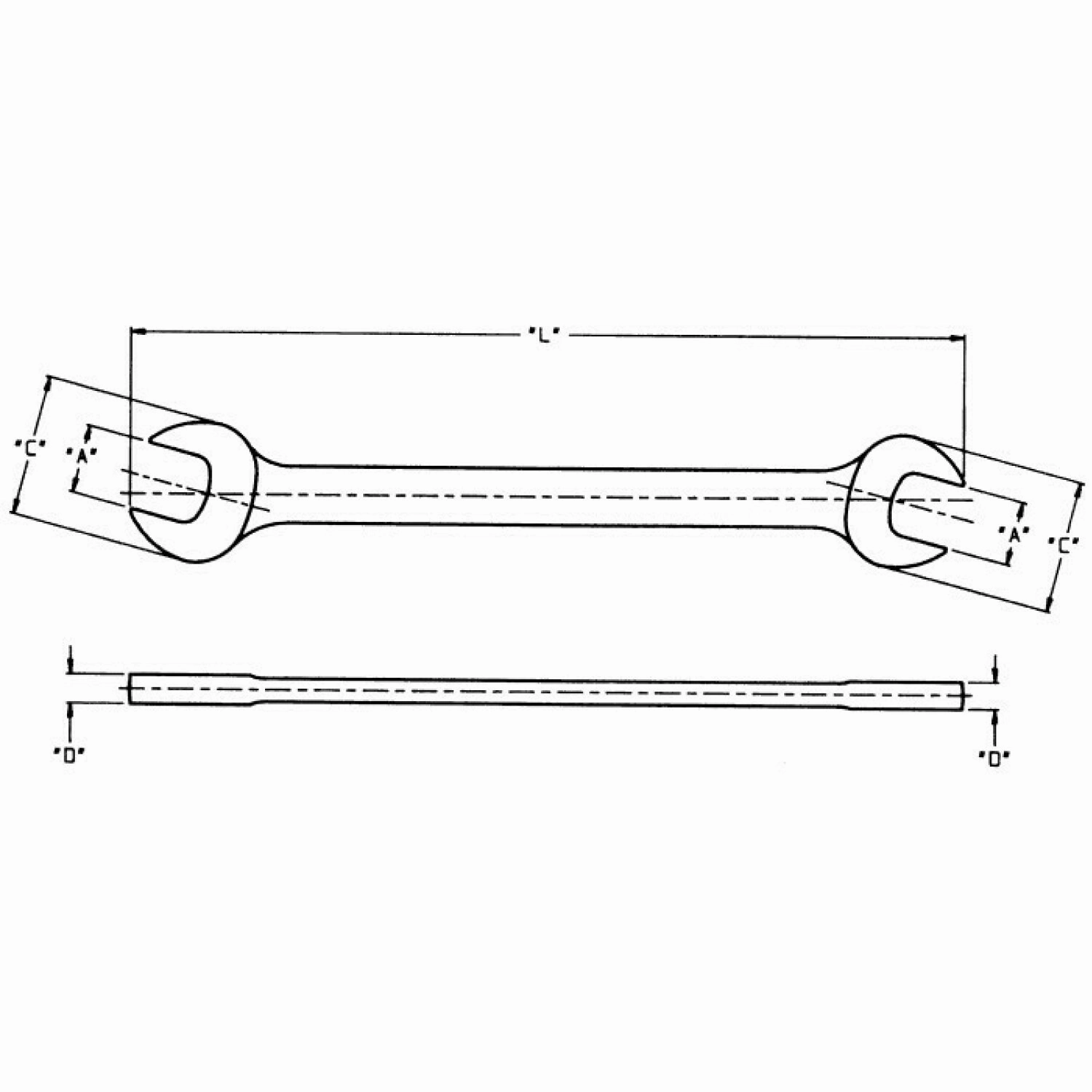 Wright Tool 1310 Open End Wrench Full Polish - 1/4" x 5/16"