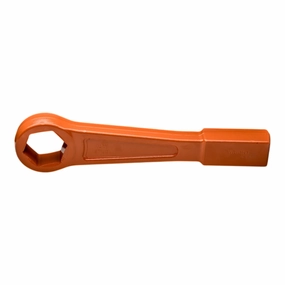 Wright Tool 18H34 Striking Face Box Wrench 6 Point Straight Handle Heavy Duty Safety Orange - 1-1/16"
