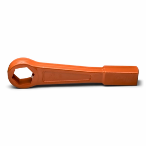 Wright Tool 18H76 Striking Face Box Wrench 6 Point Straight Handle Heavy Duty Safety Orange - 2-3/8"