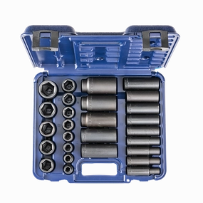 Wright Tool 40715-MC Impact Socket Set 27 PC, 6 Pt. Standard & Deep SAE